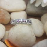 0.25 Carat (ctw) 14k White Gold Round Pink Sapphire & White Diamond Ladies Anniversary Wedding Band Ring 1/4 CT