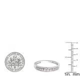 0.25 Carat (ctw) 18k White Gold Round Pink Sapphire & White Diamond Ladies Anniversary Wedding Band Ring 1/4 CT