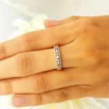 0.25 Carat (ctw) 18k Yellow Gold Round Pink Sapphire & White Diamond Ladies Anniversary Wedding Band Ring 1/4 CT