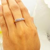 0.25 Carat (ctw) 18k Yellow Gold Round Pink Sapphire & White Diamond Ladies Anniversary Wedding Band Ring 1/4 CT