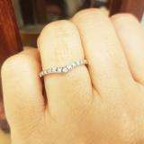 0.10 Carat (ctw) 10k White Gold Round Real Blue & White Diamond Ladies Wedding Stackable Band Anniversary Guard Chevron Ring 1/10 CT
