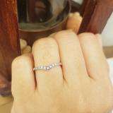 0.10 Carat (ctw) 14k White Gold Round Real Blue & White Diamond Ladies Wedding Stackable Band Anniversary Guard Chevron Ring 1/10 CT