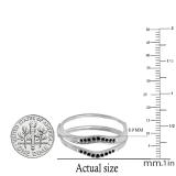 0.12 Carat (ctw) 10K White Gold Round Black Diamond Ladies Anniversary Enhancer Guard Wedding Band