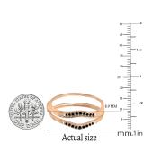 0.12 Carat (ctw) 14K Rose Gold Round Black Diamond Ladies Anniversary Enhancer Guard Wedding Band