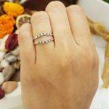 0.12 Carat (ctw) 14K White Gold Round Black & White Diamond Ladies Anniversary Enhancer Guard Wedding Band
