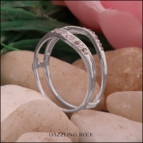 0.12 Carat (ctw) 10K White Gold Round Champagne & White Diamond Ladies Anniversary Enhancer Guard Wedding Band