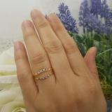 0.12 Carat (ctw) 14K Yellow Gold Round Red Ruby & White Diamond Ladies Anniversary Enhancer Guard Wedding Band
