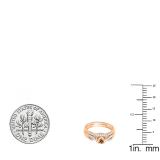 0.25 Carat (ctw) 10k Rose Gold Round Champagne & White Diamond Ladies Heart Shaped Bridal Engagement Ring Matching Band Set 1/4 CT