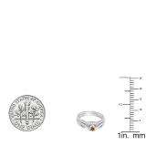 0.25 Carat (ctw) 14k White Gold Round Champagne & White Diamond Ladies Heart Shaped Bridal Engagement Ring Matching Band Set 1/4 CT
