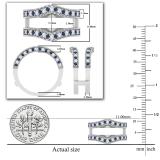 0.45 Carat (ctw) 10K White Gold Round Blue Sapphire & White Diamond Ladies Anniversary Wedding Band Milgrain Guard Double Ring 1/2 CT