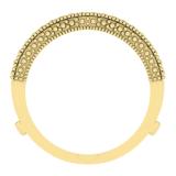 0.45 Carat (ctw) 10K Yellow Gold Round Blue Sapphire & White Diamond Ladies Anniversary Wedding Band Milgrain Guard Double Ring 1/2 CT