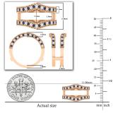 0.45 Carat (ctw) 18K Rose Gold Round Blue Sapphire & White Diamond Ladies Anniversary Wedding Band Milgrain Guard Double Ring 1/2 CT