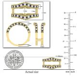 0.45 Carat (ctw) 18K Yellow Gold Round Blue Sapphire & White Diamond Ladies Anniversary Wedding Band Milgrain Guard Double Ring 1/2 CT