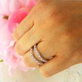 0.45 Carat (ctw) 10K White Gold Round Pink Sapphire & White Diamond Ladies Anniversary Wedding Band Milgrain Guard Double Ring 1/2 CT
