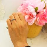 0.40 Carat (ctw) 14K White Gold Round Cut Blue & White Diamond Ladies Bridal 5 Stone Engagement Ring