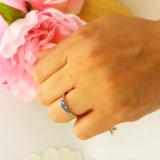 0.40 Carat (ctw) 14K White Gold Round Cut Blue & White Diamond Ladies Bridal 5 Stone Engagement Ring
