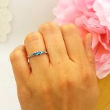 0.40 Carat (ctw) 14K White Gold Round Cut Blue & White Diamond Ladies Bridal 5 Stone Engagement Ring