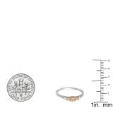 0.40 Carat (ctw) 10K White Gold Round Cut Champagne & White Diamond Ladies Bridal 5 Stone Engagement Ring