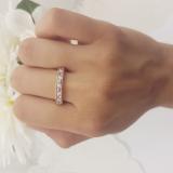 0.55 Carat (ctw) 10K Yellow Gold Round Cut Pink Sapphire & White Diamond Ladies Milgrain Anniversary Wedding Stackable Band 1/2 CT