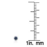 0.30 Carat (ctw) 10K White Gold Blue Sapphire & White Diamond Ladies Cluster Flower Stud Earrings 1/3 CT