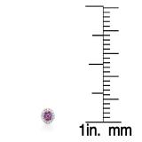 0.30 Carat (ctw) 10K Rose Gold Pink Sapphire & White Diamond Ladies Cluster Flower Stud Earrings 1/3 CT