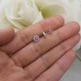 0.30 Carat (ctw) 10K White Gold Pink Sapphire & White Diamond Ladies Cluster Flower Stud Earrings 1/3 CT