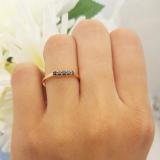 0.15 Carat (ctw) 14K Rose Gold Round Black Diamond Ladies 5 Stone Anniversary Wedding Band Ring