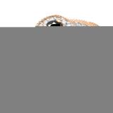 0.50 Carat (ctw) 14K Rose Gold Round Black & White Diamond Ladies Split Shank Bridal Vintage Halo Style Engagement Ring 1/2 CT