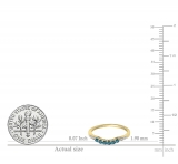 0.25 Carat (ctw) 10K Yellow Gold Round Blue & White Diamond Ladies Anniversary Wedding Stackable Band Guard Ring 1/4 CT