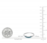 0.25 Carat (ctw) 14K White Gold Round Blue & White Diamond Ladies Anniversary Wedding Stackable Band Guard Ring 1/4 CT