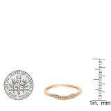 0.25 Carat (ctw) 10K Rose Gold Round Champagne & White Diamond Ladies Anniversary Wedding Stackable Band Guard Ring 1/4 CT