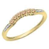 0.25 Carat (ctw) 10K Yellow Gold Round Champagne & White Diamond Ladies Anniversary Wedding Stackable Band Guard Ring 1/4 CT