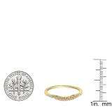 0.25 Carat (ctw) 10K Yellow Gold Round Champagne & White Diamond Ladies Anniversary Wedding Stackable Band Guard Ring 1/4 CT