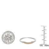 0.25 Carat (ctw) 14K White Gold Round Champagne & White Diamond Ladies Anniversary Wedding Stackable Band Guard Ring 1/4 CT
