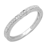 14K White Gold Round White Diamond Ladies Band Only