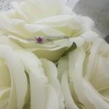 0.50 Carat (ctw) 10K White Gold Round Cut Red Ruby & White Diamond Ladies Bridal Halo Engagement Ring With Matching Band Set 1/2 CT