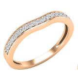 0.20 Carat (ctw) Round Diamond Ladies Wedding Stackable Contour Guard Band 1/5 CT 10K Rose Gold
