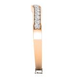 0.20 Carat (ctw) Round Diamond Ladies Wedding Stackable Contour Guard Band 1/5 CT 10K Rose Gold