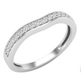 0.20 Carat (ctw) Round Diamond Ladies Wedding Stackable Contour Guard Band 1/5 CT Sterling Silver