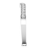 0.20 Carat (ctw) Round Diamond Ladies Wedding Stackable Contour Guard Band 1/5 CT Sterling Silver
