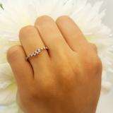 0.20 Carat (ctw) 14K Yellow Gold Round Cut Red Ruby & White Diamond Ladies Anniversary Wedding Band Guard Ring 1/5 CT