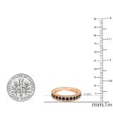 0.50 Carat (ctw) 10K Rose Gold Round Cut Black Diamond Ladies Milgrain Anniversary Wedding Stackable Band 1/2 CT
