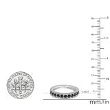 0.50 Carat (ctw) 10K White Gold Round Cut Black Diamond Ladies Milgrain Anniversary Wedding Stackable Band 1/2 CT
