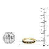 0.50 Carat (ctw) 10K yellow Gold Round Cut Black Diamond Ladies Milgrain Anniversary Wedding Stackable Band 1/2 CT