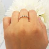0.25 Carat (ctw) 18K Yellow Gold Round Blue & White Diamond Ladies 11 Stone Anniversary Wedding Stackable Band 1/4 CT