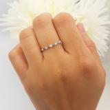 0.25 Carat (ctw) 18K Yellow Gold Round Blue & White Diamond Ladies 11 Stone Anniversary Wedding Stackable Band 1/4 CT