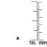 0.60 Carat (ctw) 10K Yellow Gold Round Cut Blue Diamond Ladies Solitaire Bezel Set Stud Earrings