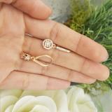 0.50 Carat (ctw) 14K Rose Gold Round Cut Champagne & White Diamond Ladies Cluster Halo Style Dangling Drop Earrings 1/2 CT
