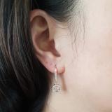0.50 Carat (ctw) 14K Rose Gold Round Cut Champagne & White Diamond Ladies Cluster Halo Style Dangling Drop Earrings 1/2 CT