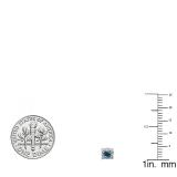 0.20 Carat (ctw) Sterling Silver Round Cut Blue Diamond Ladies Solitaire Bezel Set Stud Earrings 1/5 CT